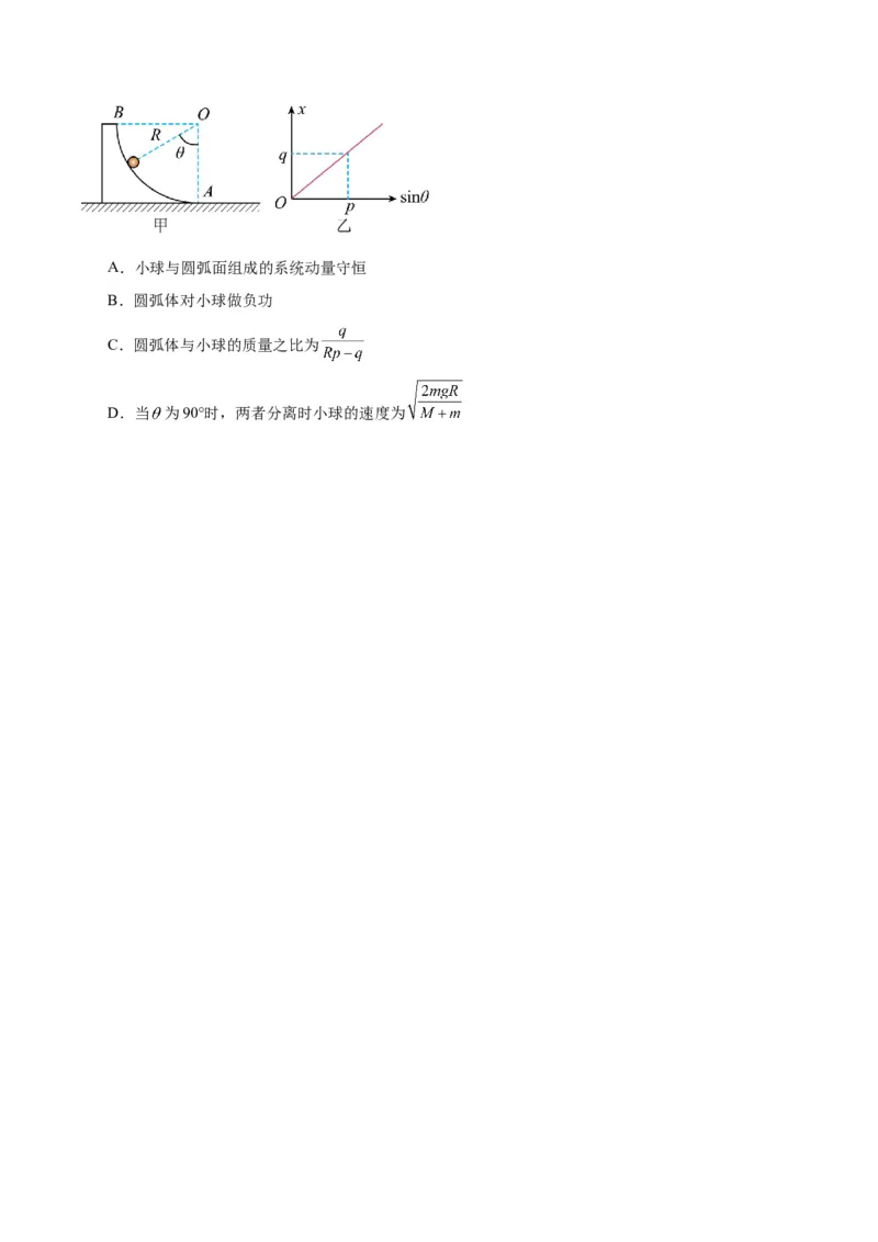 考点巩固卷09动量守恒定律的应用（原卷版）_4.2025物理总复习_2025年新高考资料_一轮复习_2025年高考物理一轮复习考点通关卷（新高考通用）