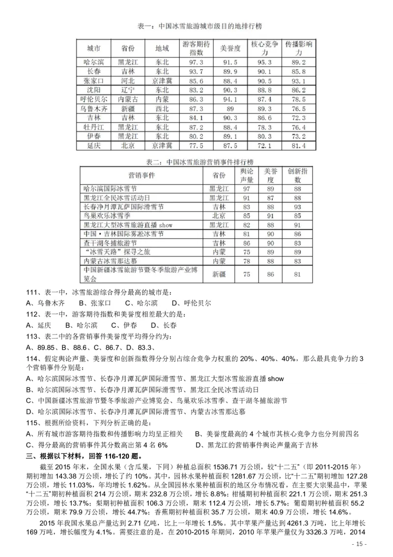 2017年422公务员联考《行测》真题（福建卷）_34省+国考真题_34省考+国考pdf版推荐用这个版本_34省行测+申论真题pdf推荐用这个版本_福建公务员考试真题pdf版_题目