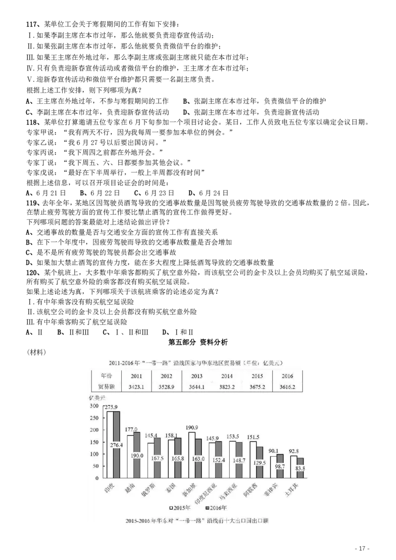 2018年上海市公务员考试《行测》试卷（A卷）_34省+国考真题_34省考+国考pdf版推荐用这个版本_34省行测+申论真题pdf推荐用这个版本_上海公务员考试真题pdf版_题目