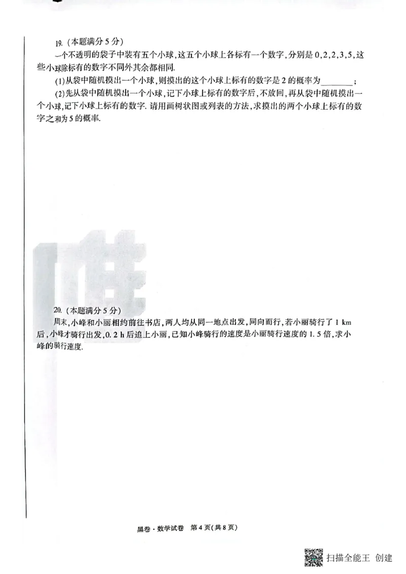 2025~数学黑卷_初中资料合集_2025《万唯中考&bull;黑白卷》多地方版（更30省）_2025《万唯中考&bull;黑白卷》7科全套（陕西）