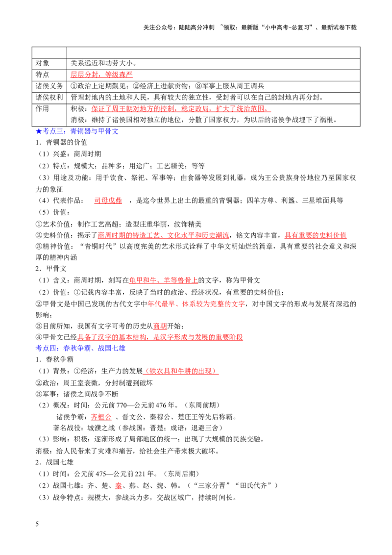秘籍01++中国古代史（七上）（思维导图+大单元整合+考点清单+难点点拨）-备战2024年中考历史抢分秘籍（全国通用）_02中考总复习（2026版更新中）_06-历史-中考总复习_2024年中考复习资料