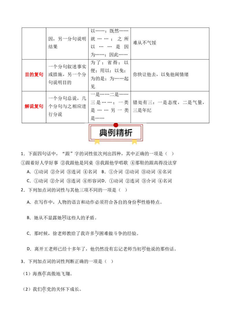 专题01：现代汉语语法知识（原卷版）-上好课2025年高考语文一轮复习知识清单_1.2025语文总复习_2025年新高考资料_一轮复习_2025年高考语文一轮复习知识清单_第九章语言文字运用