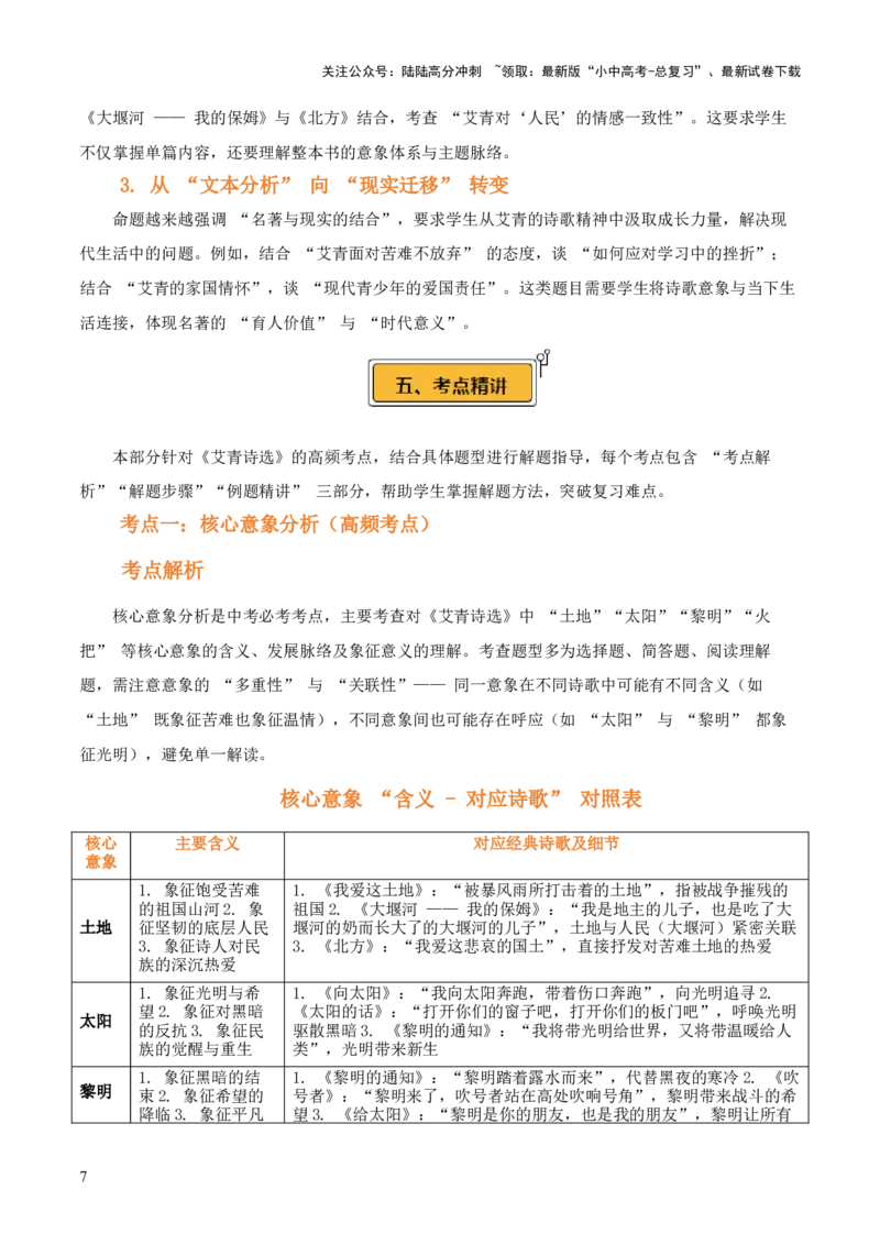 第09讲《艾青诗选》整本书阅读(讲义）-上好课2026年中考语文一轮复习名著阅读(全国通用)_02中考总复习（2026版更新中）_01-语文-中考总复习_2026年中考复习（更新中）