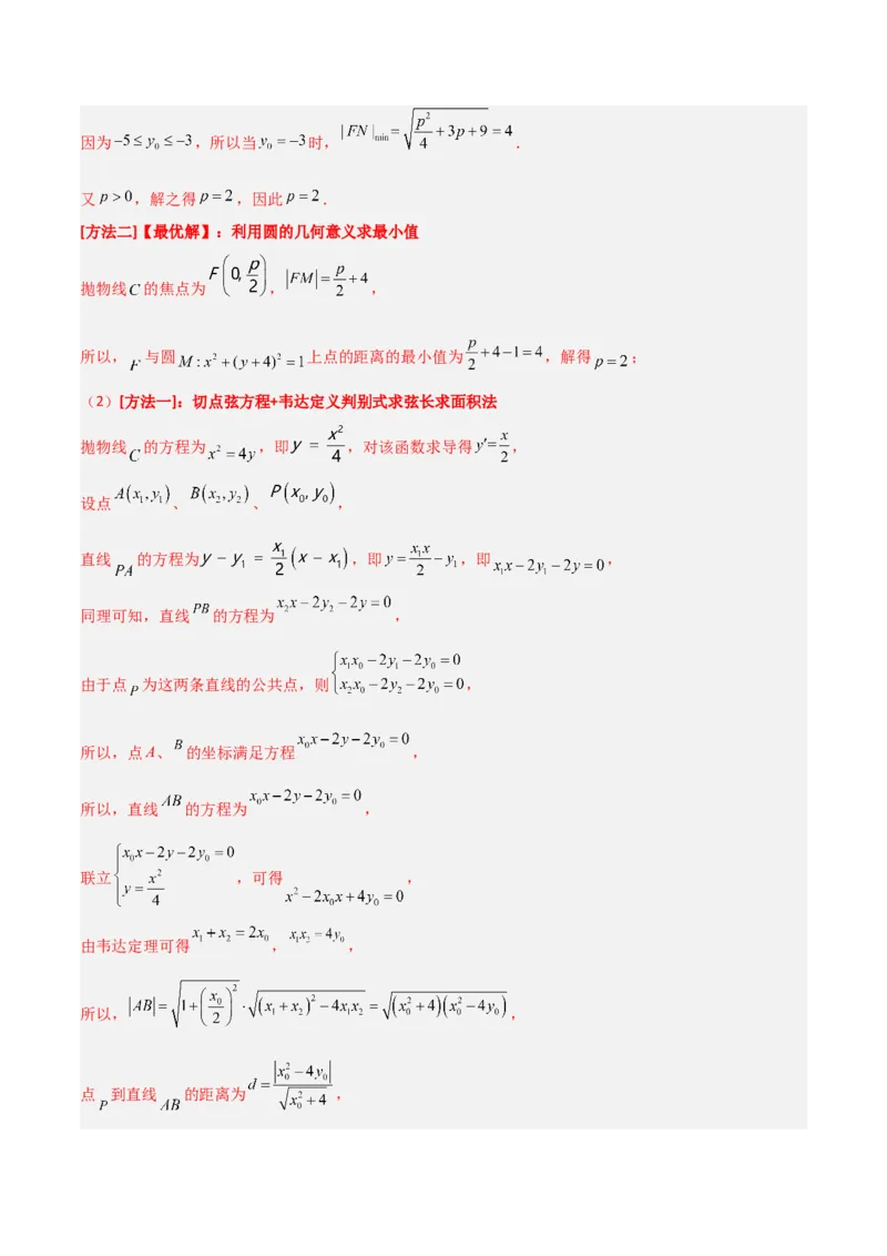 专题05解析几何-大题精做冲刺2023年高考数学大题突破+限时集训（新高考专用）（解析版）_2.2025数学总复习_2023年新高考资料_专项复习_冲刺2023年高考数学大题突破（新高考专用）