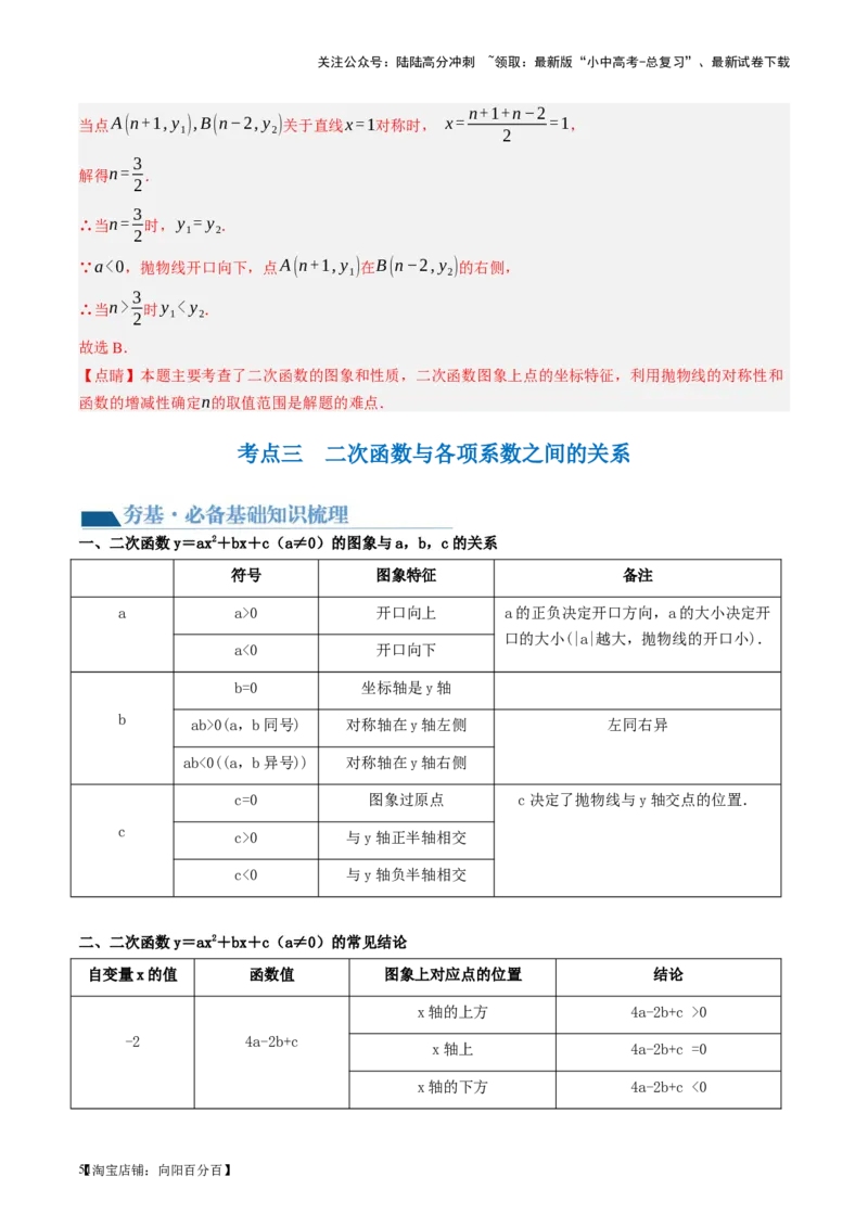 第13讲二次函数图象与性质（讲义）（解析版）_02中考总复习（2026版更新中）_02-数学-中考总复习_2024年中考复习资料_一轮复习资料_配套讲义（原卷版+解析版）_教师版（含答案解析）