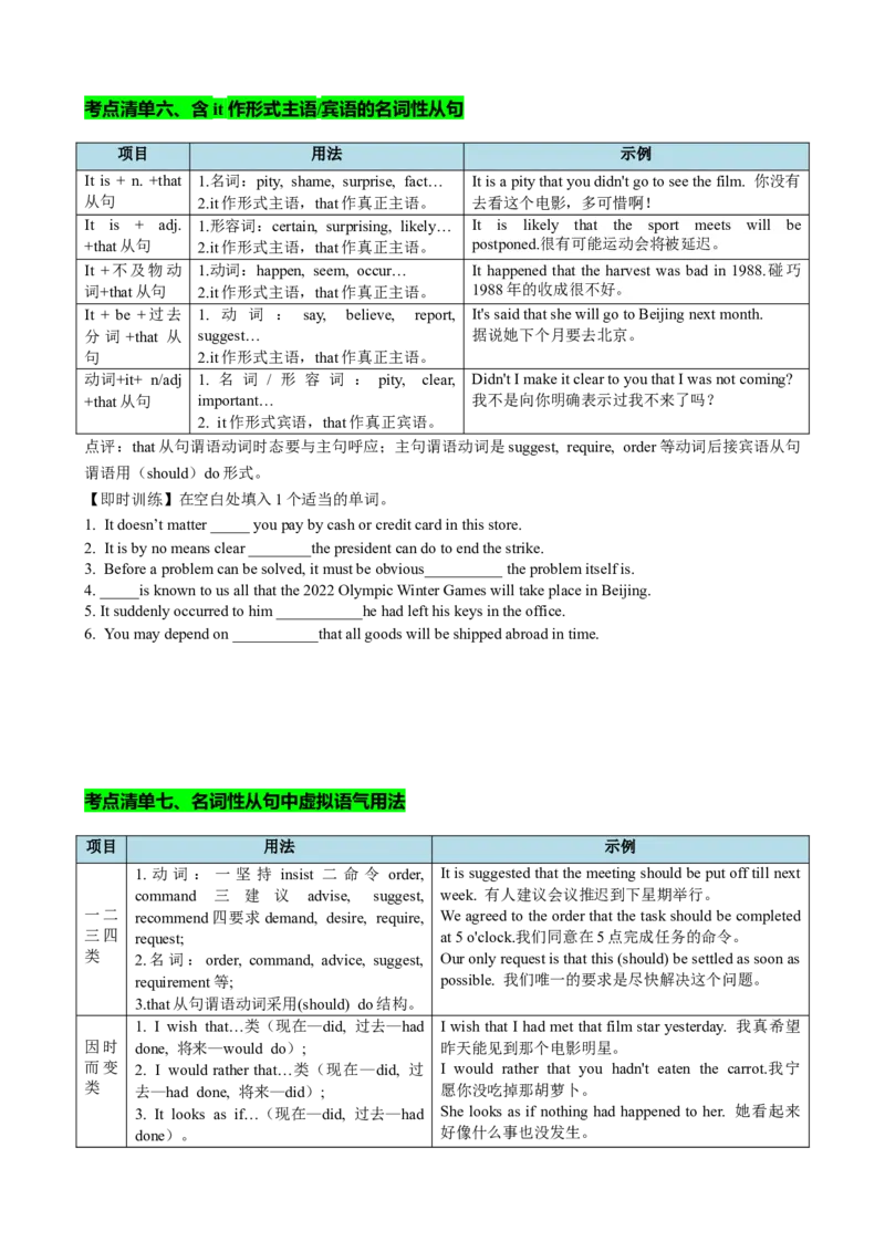 专题12名词性从句八大考点归纳（讲案）-上好课原卷版_3.2025英语总复习_2025年新高考资料_一轮复习_2025年高考英语一轮复习知识清单
