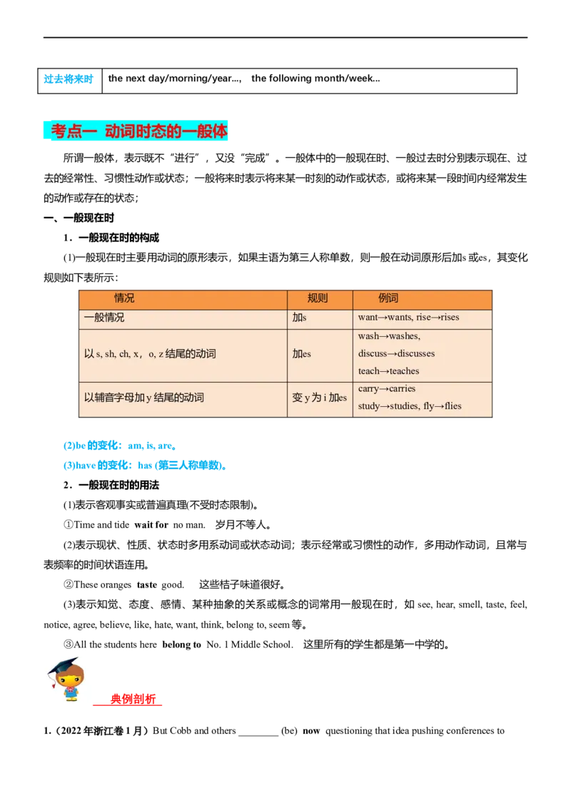 专题01谓语动词的时态--备考2023年高考二轮复习英语讲练测---讲练(2)_3.2025英语总复习_赠品通用版（老高考）复习资料_二轮复习_2023年高考英语二轮复习讲练测（全国通用）