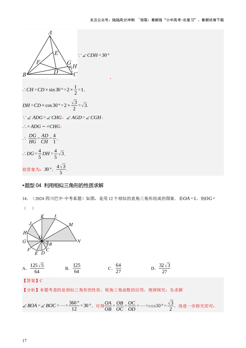 第04讲三角形的证明与计算（讲练，2考点+14种题型（含4种解题技巧））（解析版）_02中考总复习（2026版更新中）_02-数学-中考总复习_2025中考复习资料_2025中考二轮课件ppt+讲义+练习数学