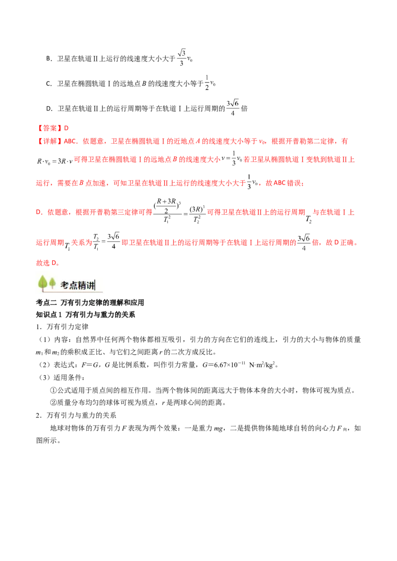 考点19万有引力定律及其应用&nbsp;（核心考点精讲精练）（解析版）_4.2025物理总复习_2025年新高考资料_一轮复习_备战2025年高考物理一轮复习考点帮（新高考通用）