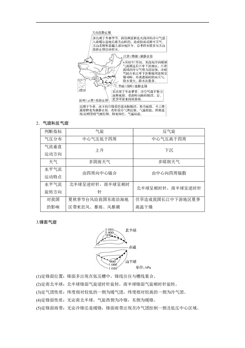 2023年高考地理二轮复习（全国版）第1部分专题突破专题2考点5　天气系统_9.2025地理总复习_赠品通用版（老高考）复习资料_二轮复习_2023年高考地理二轮复习讲义+课件（全国版）