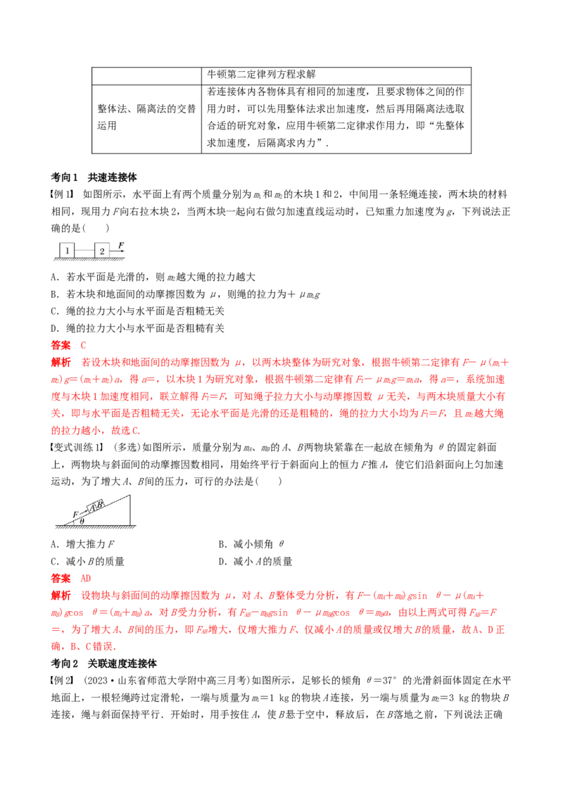 训练四牛顿第二定律的综合应用-备战2024年高考物理一轮复习专题复习与训练(解析版）_4.2025物理总复习_2024年新高考资料_3.2024专项复习_备战2024年高考物理一轮复习专题复习与训练