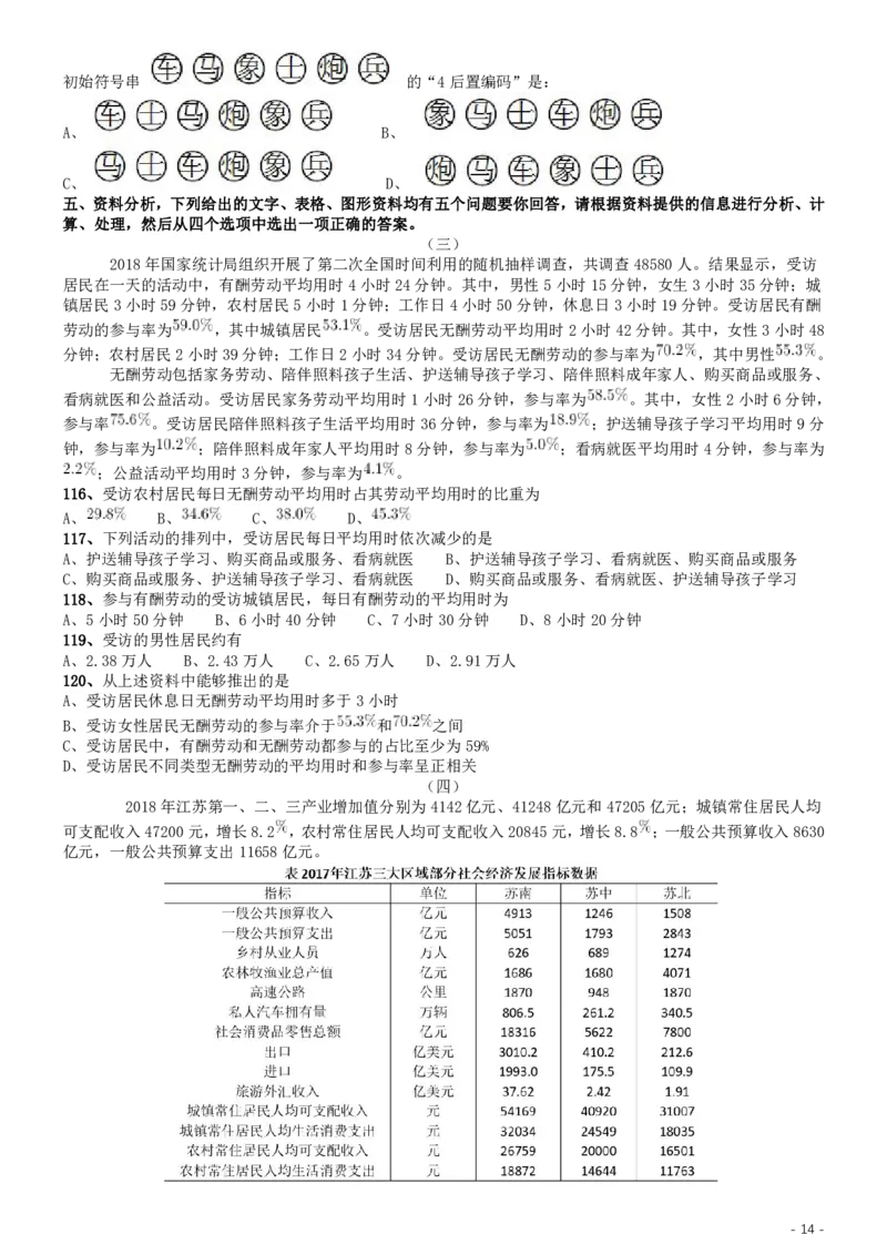 2019年江苏公务员考试《行测》试卷（B卷）_34省+国考真题_34省考+国考pdf版推荐用这个版本_34省行测+申论真题pdf推荐用这个版本_江苏公务员考试真题pdf版_行测题目