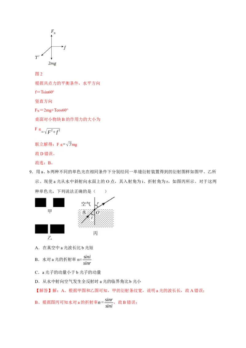 黄金卷03-赢在高考&middot;黄金8卷备战2024年高考物理模拟卷（浙江卷专用）（解析版）_4.2025物理总复习_2024年新高考资料_4.2024高考模拟预测试卷