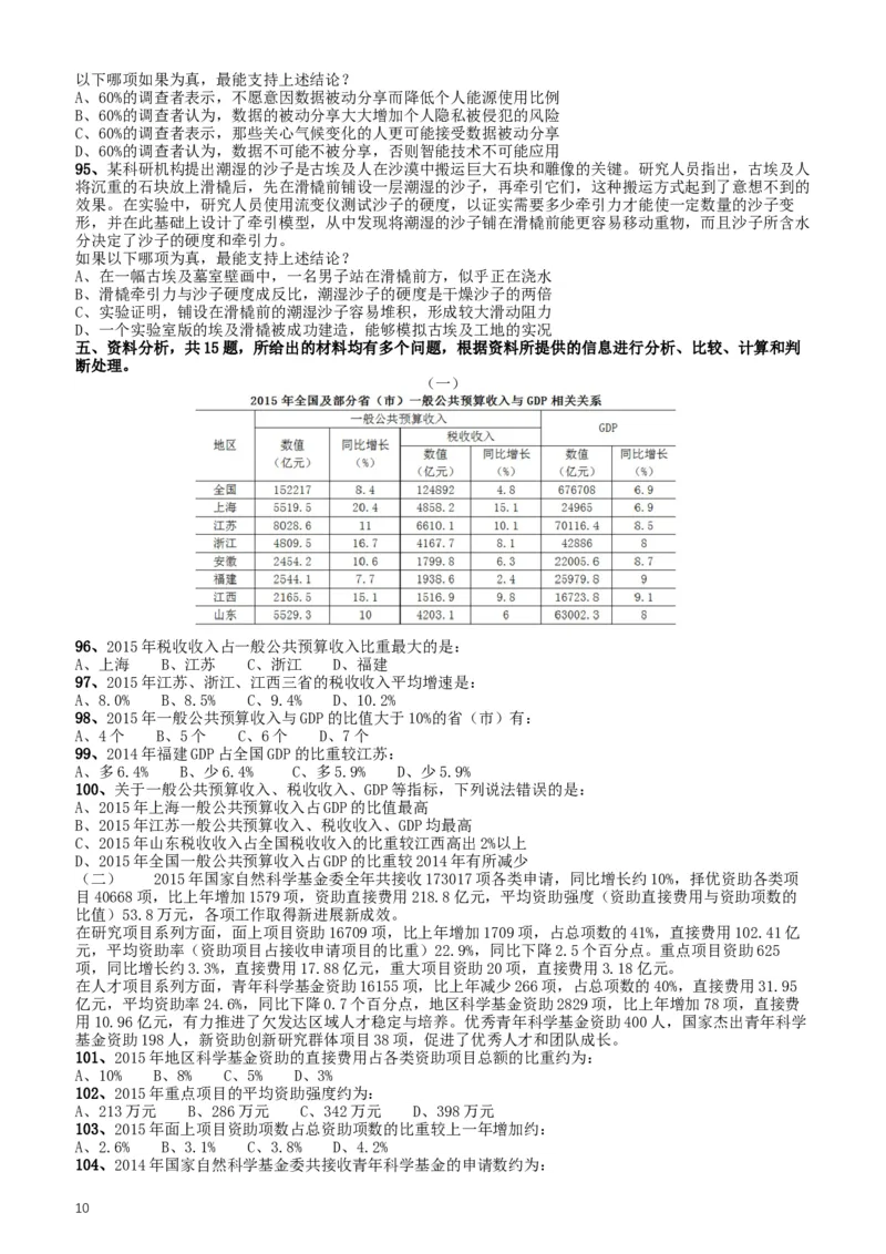 2017年422公务员联考《行测》真题（安徽卷）_34省+国考真题_此文件夹为word版,不推荐使用_此word版为,不推荐使用_此word版为,不推荐使用_题目