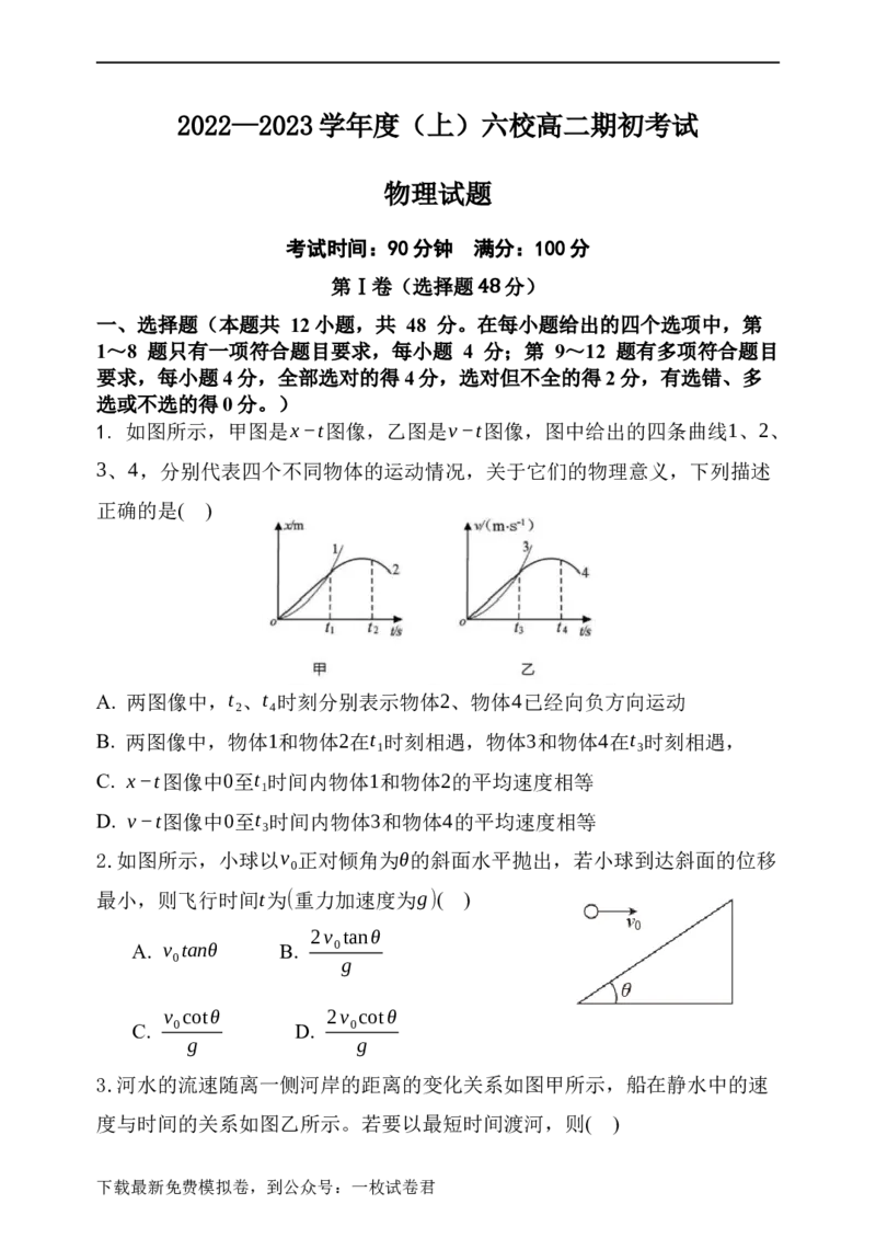 辽宁省六校2022-2023学年高二上学期期初考试物理试卷_4.2025物理总复习_2023年新高复习资料_3物理高考模拟题_新高考