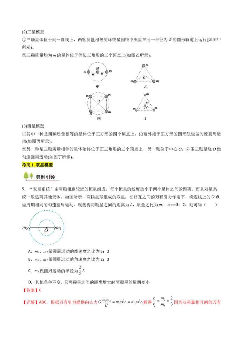 考点21卫星变轨问题多星模型&nbsp;（核心考点精讲精练）（解析版）_4.2025物理总复习_2025年新高考资料_一轮复习_备战2025年高考物理一轮复习考点帮（新高考通用）