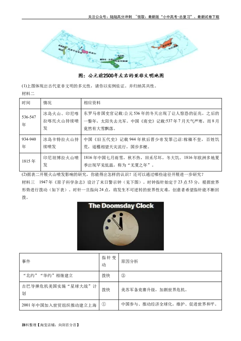 第16课冷战（解析版）_02中考总复习（2026版更新中）_06-历史-中考总复习_2024年中考复习资料_专项复习资料_完三年（2021-2023）中考历史真题分项汇编（全国通用）_答案解析版