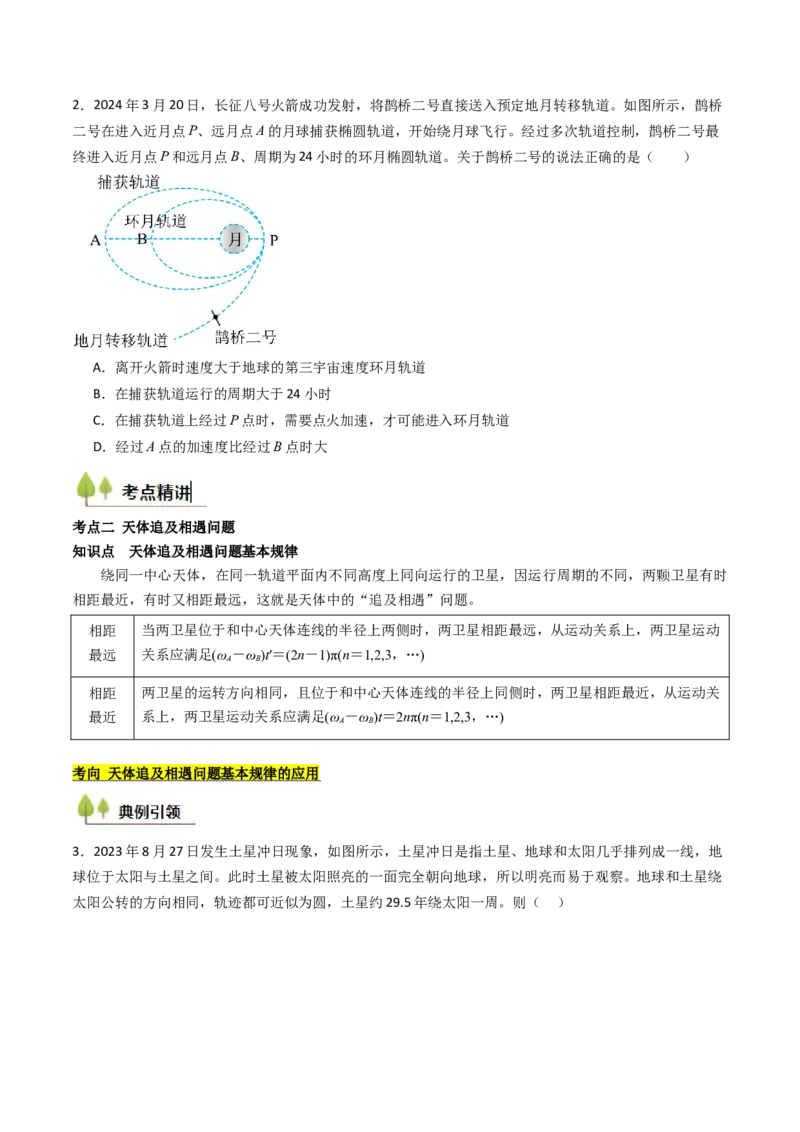 考点21卫星变轨问题多星模型&nbsp;（核心考点精讲精练）（原卷版）_4.2025物理总复习_2025年新高考资料_一轮复习_备战2025年高考物理一轮复习考点帮（新高考通用）