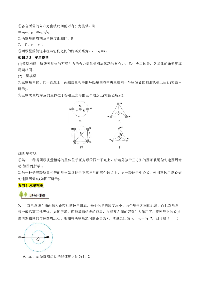 考点21卫星变轨问题多星模型&nbsp;（核心考点精讲精练）（原卷版）_4.2025物理总复习_2025年新高考资料_一轮复习_备战2025年高考物理一轮复习考点帮（新高考通用）