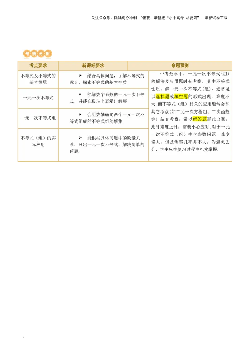 第08讲一元一次不等式（组）及其应用（讲义）（原卷版）_02中考总复习（2026版更新中）_02-数学-中考总复习_2024年中考复习资料_一轮复习资料_配套讲义（原卷版+解析版）