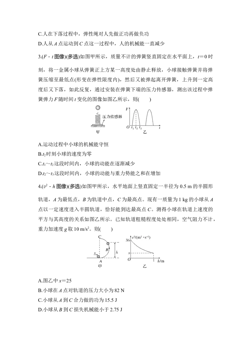 选择题考点专项33　与机械能有关的图像问题（后附解析）_4.2025物理总复习_2025年新高考资料_一轮复习_2025年高考物理一轮复习选择题考点专项训练(附解析）