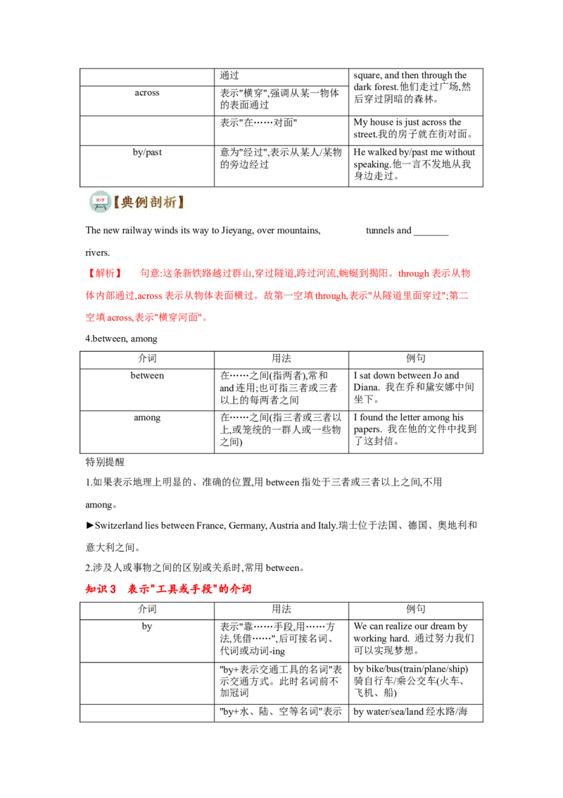 专题03介词和介词短语（通用版）（解析版）_3.2025英语总复习_赠品通用版（老高考）复习资料_二轮复习_2023高考英语二轮复习重难考点（新题型）突破（通用版）