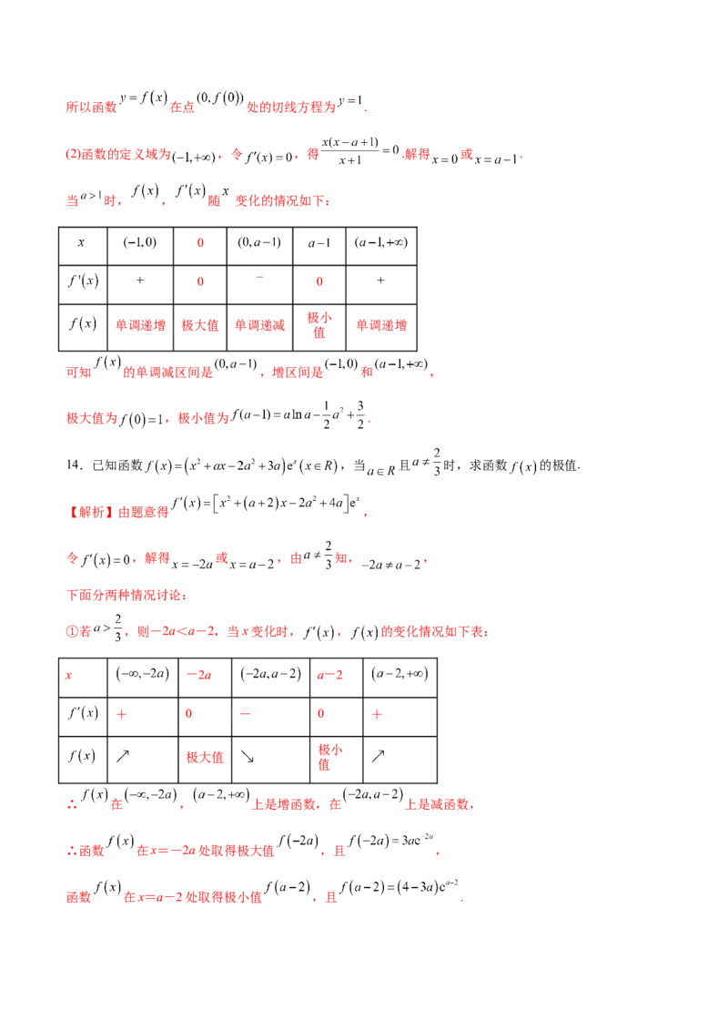 专题04利用导数求函数的极值(解析版)_2.2025数学总复习_2023年新高考资料_专项复习_2023年新高考导数专项重点难点突破（新高考专用）