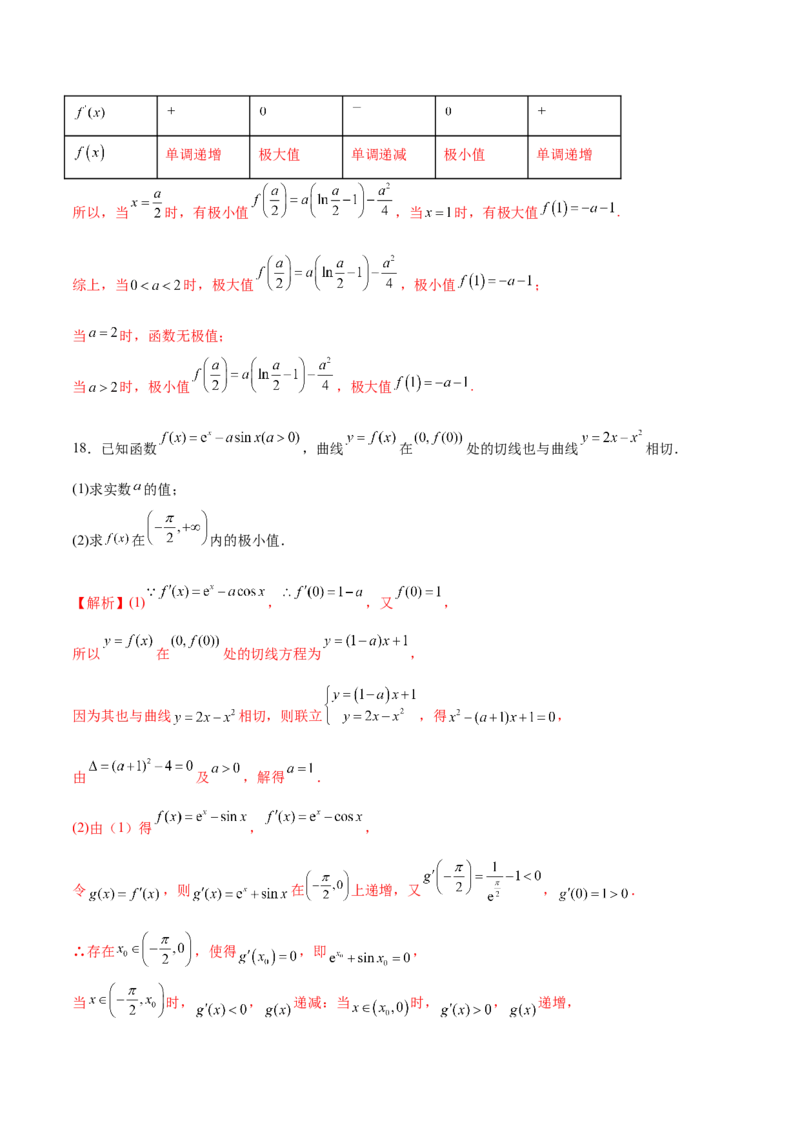 专题04利用导数求函数的极值(解析版)_2.2025数学总复习_2023年新高考资料_专项复习_2023年新高考导数专项重点难点突破（新高考专用）