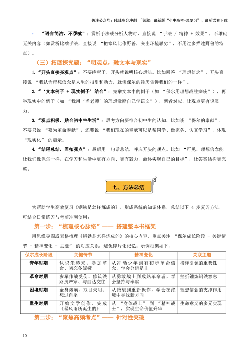 第08讲《钢铁是怎样炼成的》整本书阅读(讲义）-上好课2026年中考语文一轮复习名著阅读(全国通用)_02中考总复习（2026版更新中）_01-语文-中考总复习_2026年中考复习（更新中）