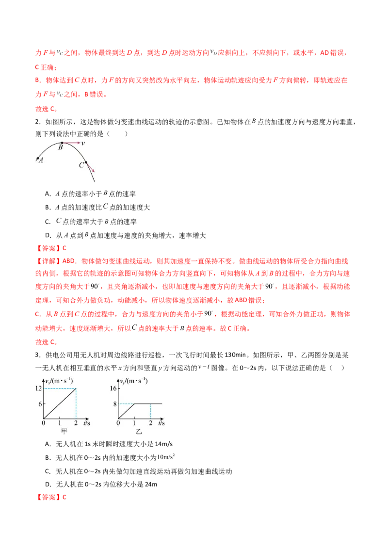 考点14曲线运动运动的合成与分解（核心考点精讲精练）（解析版）_4.2025物理总复习_2025年新高考资料_一轮复习_备战2025年高考物理一轮复习考点帮（新高考通用）