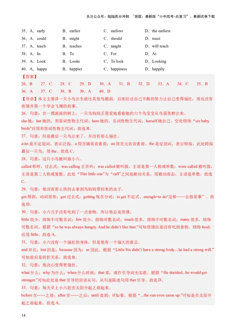 第06讲非谓语动词之动词不定式（练习）-2024年中考英语一轮复习讲练测（全国通用）（解析版）_02中考总复习（2026版更新中）_03-英语-中考总复习_2024年中考复习资料_一轮复习