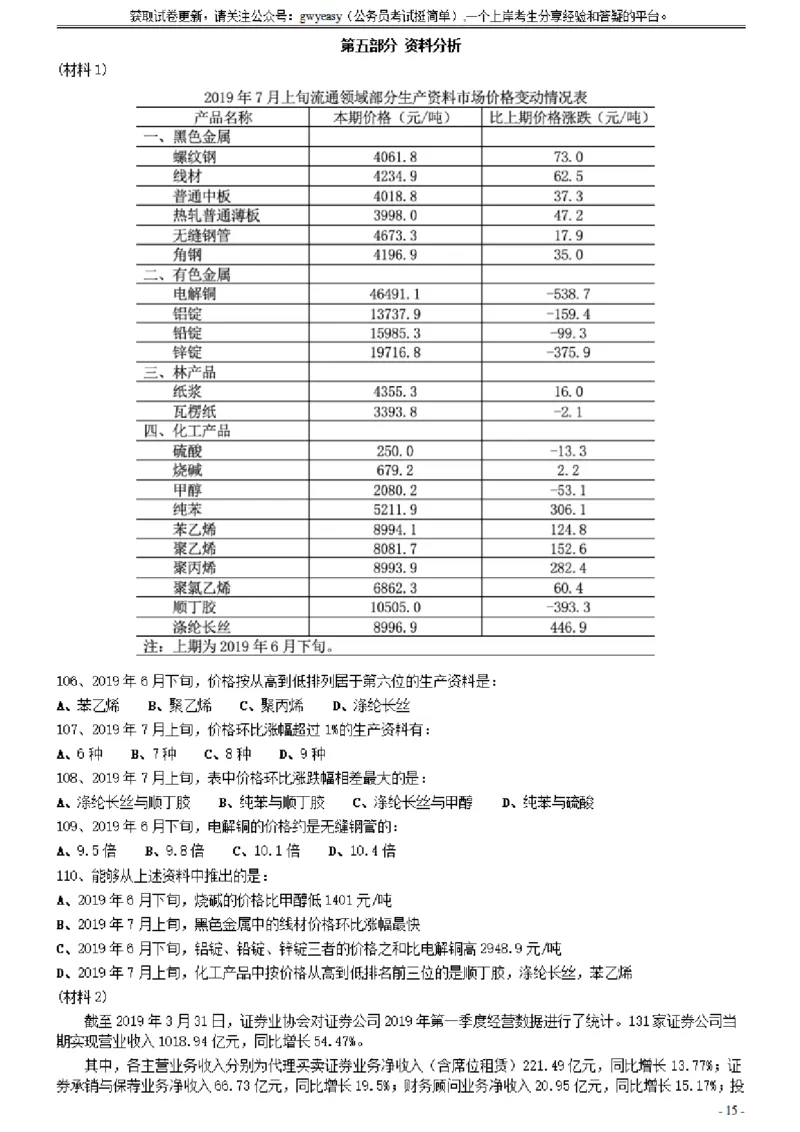 2021年0327内蒙古公务员考试《行测》真题（缺1题）_34省+国考真题_34省考+国考pdf版推荐用这个版本_34省行测+申论真题pdf推荐用这个版本_题目