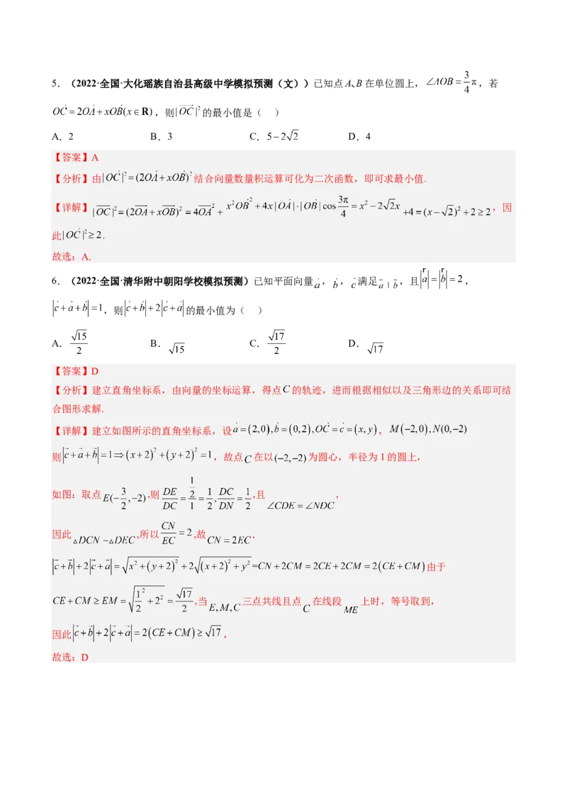 专题03平面向量（解析版）_2.2025数学总复习_赠品通用版（老高考）复习资料_二轮复习_高频考点解密2023年高考数学二轮复习讲义+分层训练（全国通用）