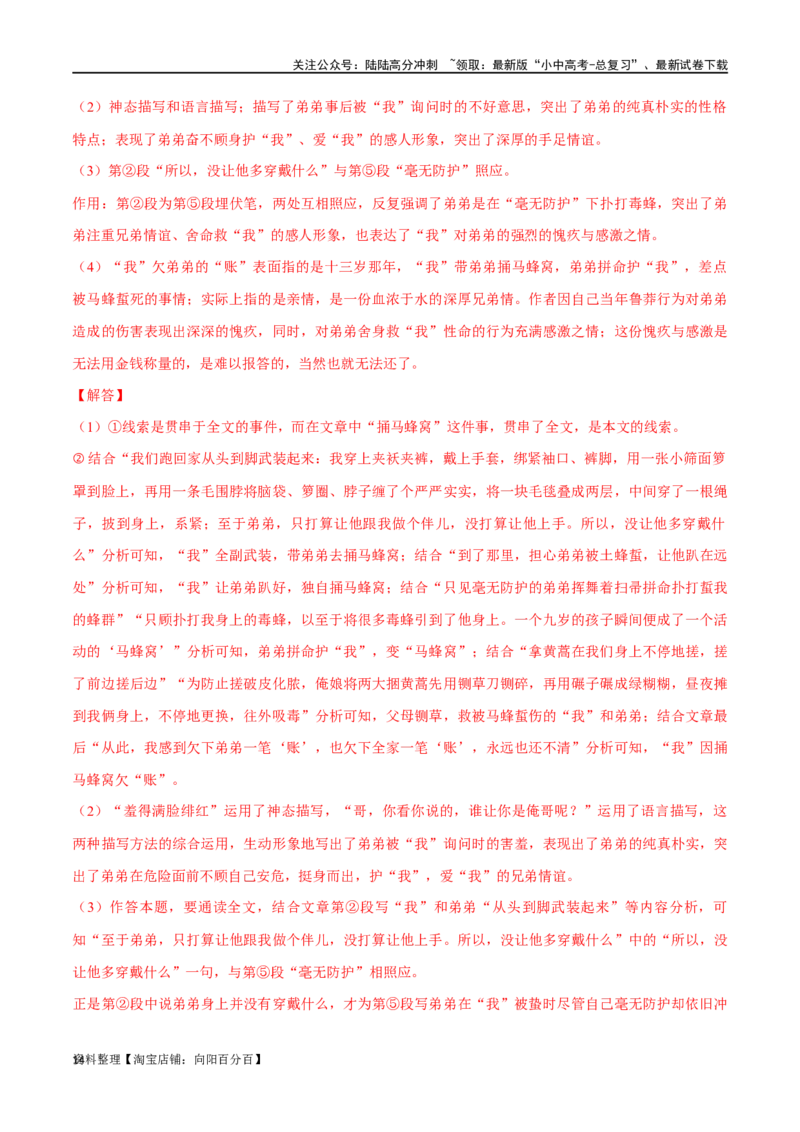 第22讲小说的情节与结构（讲义）-2024年中考语文一轮复习讲练测（全国通用）（解析版）_02中考总复习（2026版更新中）_01-语文-中考总复习_2024年中考资料_一轮复习_教师版（含答案解析）