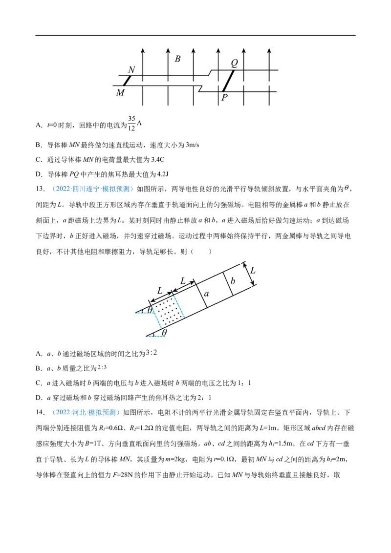 难点24动量观点在电磁感应中的应用&mdash;&mdash;全攻略备战2023年高考物理一轮重难点复习（原卷版）_4.2025物理总复习_2023年新高复习资料_一轮复习