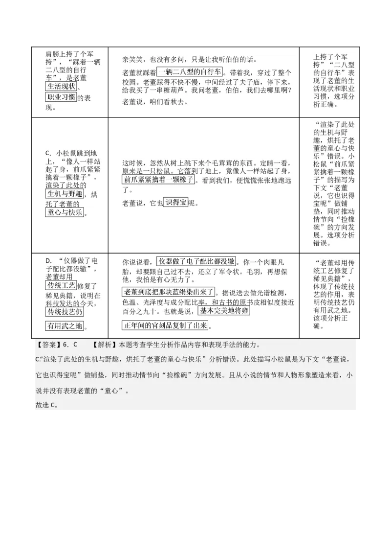 专题05+小说内容理解和分析客观题（讲义）-2024年高考语文二轮复习讲练测（新教材新高考）(1)_1.2025语文总复习_2024年新高考资料_2.2024二轮复习