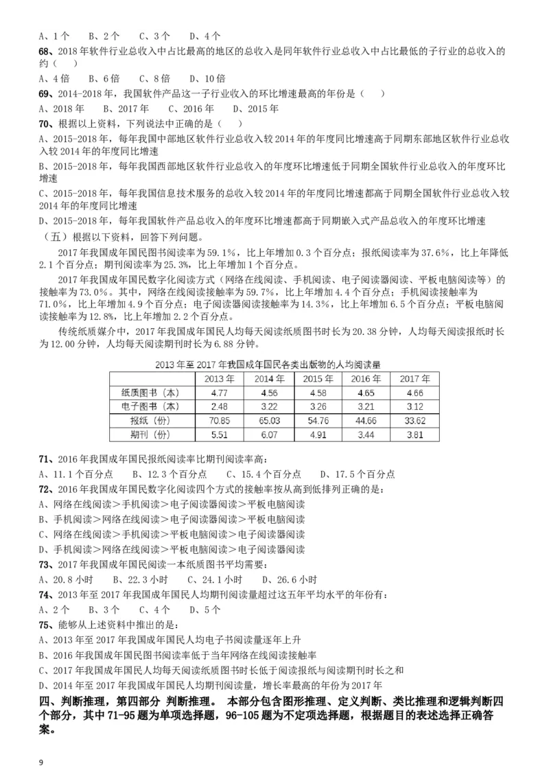 2019年陕西公务员考试《行测》真题_34省+国考真题_此文件夹为word版,不推荐使用_此word版为,不推荐使用_此word版为,不推荐使用_此word版为,不推荐使用