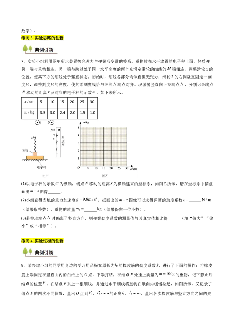 考点09探究弹簧弹力与形变量的关系（核心考点精讲精练）（原卷版）_4.2025物理总复习_2025年新高考资料_一轮复习_备战2025年高考物理一轮复习考点帮（新高考通用）