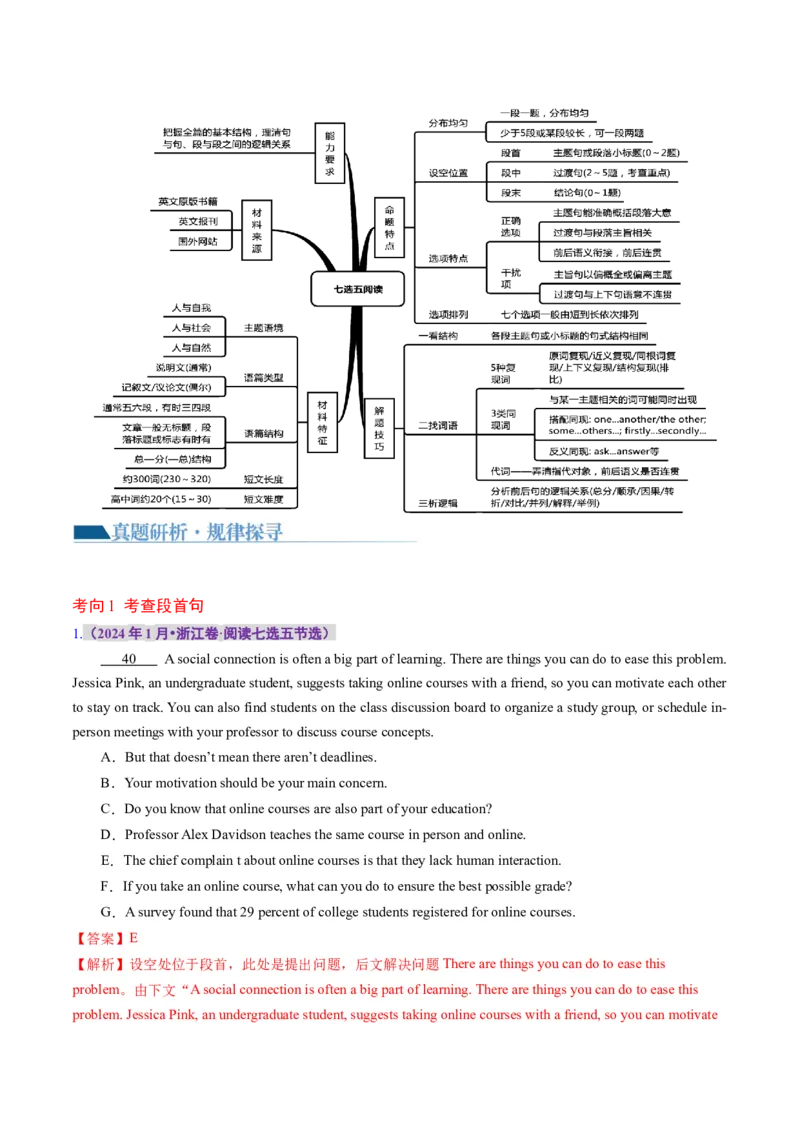专题06阅读七选五（讲义）（解析版）_3.2025英语总复习_2024年新高考资料_2.2024二轮复习_2024年高考英语二轮复习讲练测（新教材新高考）_第二部分阅读
