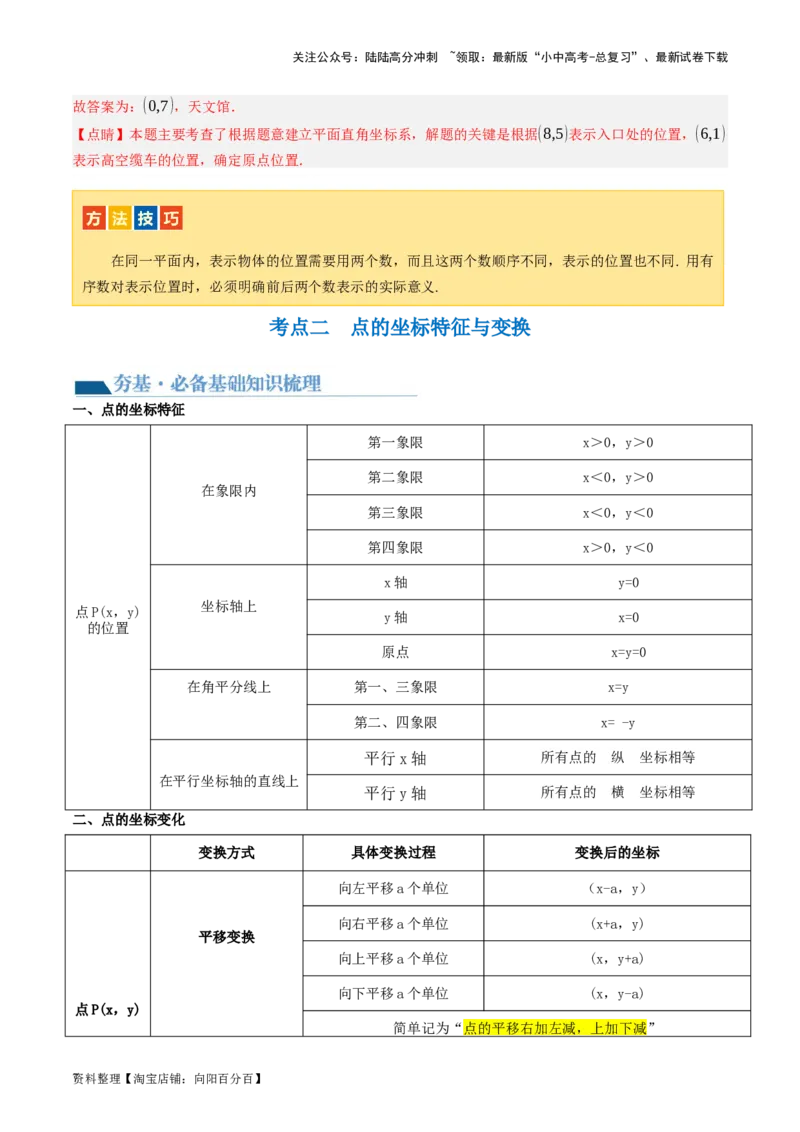 第09讲函数与平面直角坐标系（讲义）（解析版）_02中考总复习（2026版更新中）_02-数学-中考总复习_2024年中考复习资料_一轮复习资料_配套讲义（原卷版+解析版）_教师版（含答案解析）