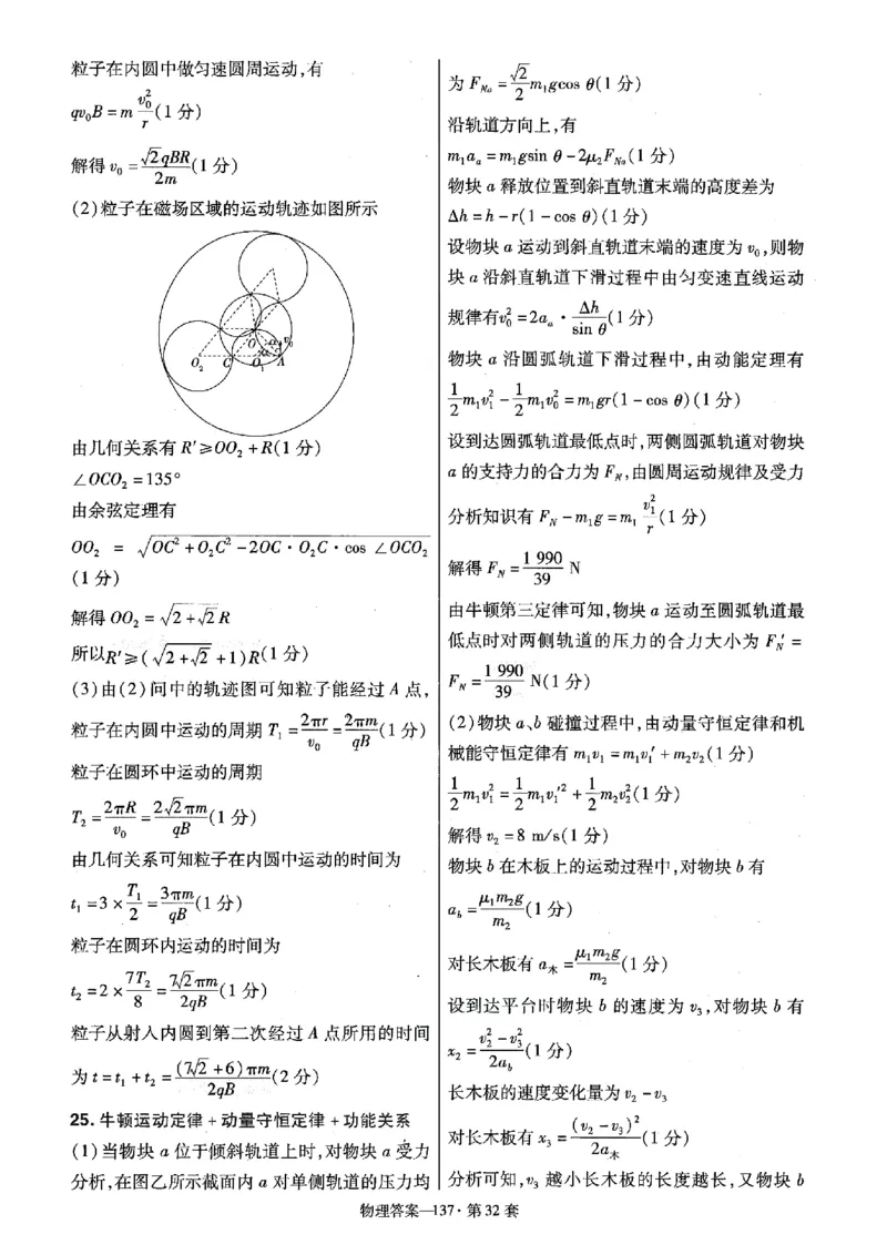 金考卷优秀模拟试卷汇编45套全国卷物理答案_4.2025物理总复习_物理高考模拟题_老高考_2023年_物理全国卷2023金考卷
