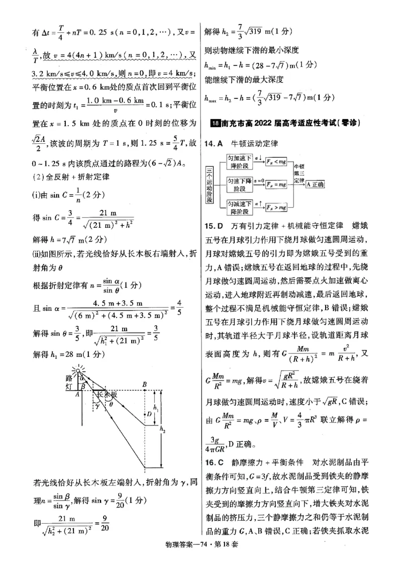 金考卷优秀模拟试卷汇编45套全国卷物理答案_4.2025物理总复习_物理高考模拟题_老高考_2023年_物理全国卷2023金考卷