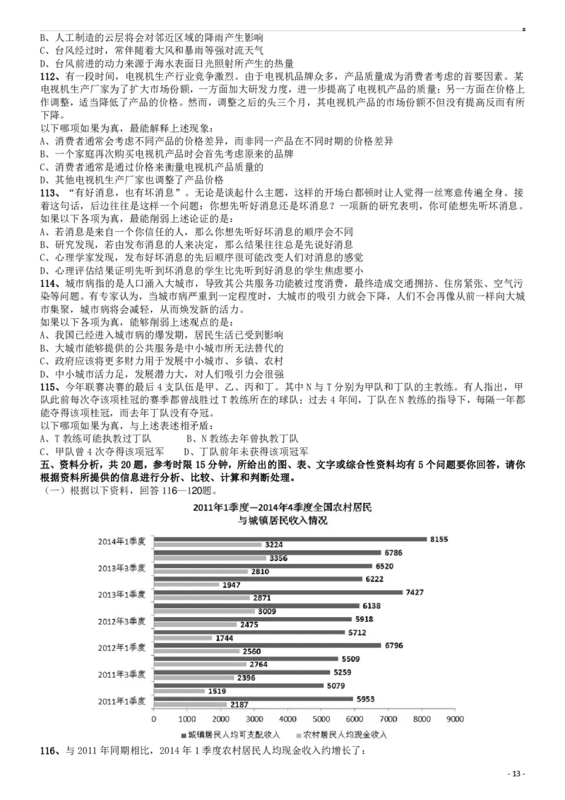 2015年国家公务员考试《行测》真题卷（副省级)_34省+国考真题_34省考+国考pdf版推荐用这个版本_国考2000-2025真题pdf推荐用这个版本_2000-2025国考行测PDF_行测-真题