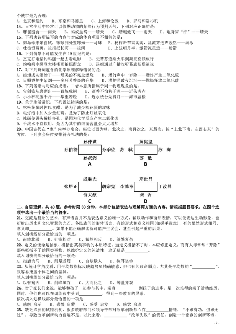 2015年国家公务员考试《行测》真题卷（副省级)_34省+国考真题_34省考+国考pdf版推荐用这个版本_国考2000-2025真题pdf推荐用这个版本_2000-2025国考行测PDF_行测-真题