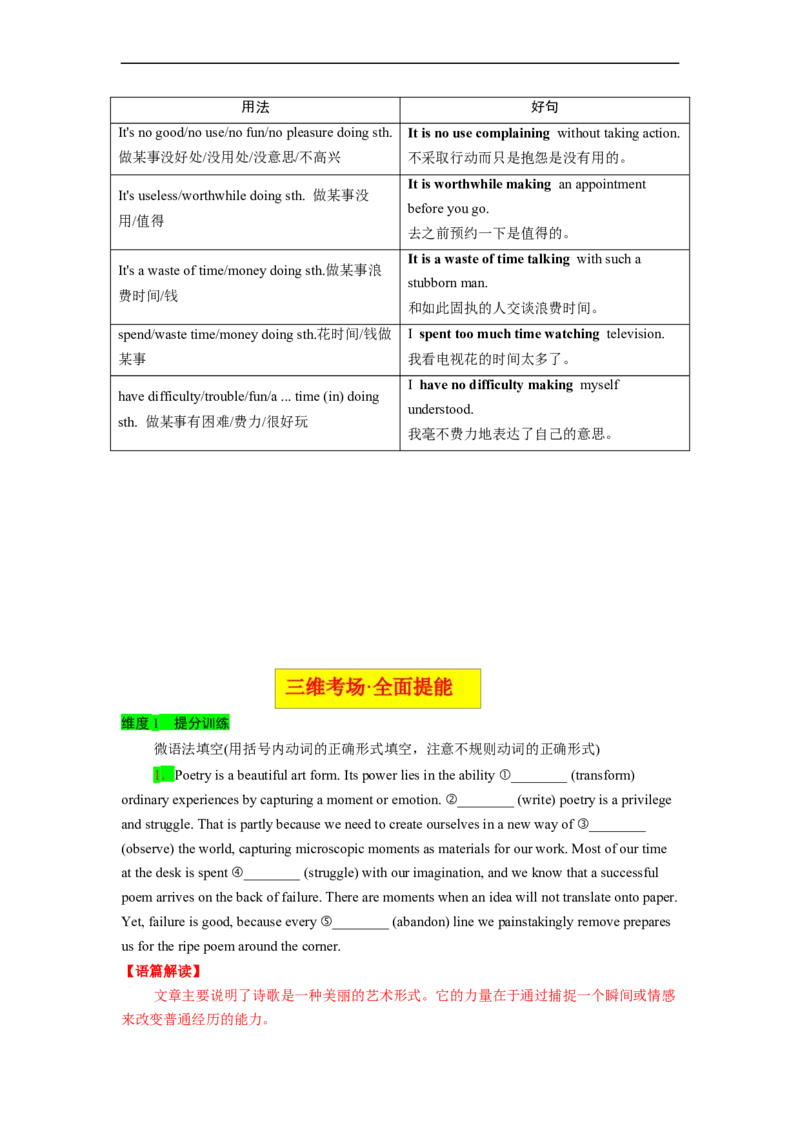 专题05高频考点非谓语动词与语法填空（解析版）_3.2025英语总复习_赠品通用版（老高考）复习资料_二轮复习_2023年高考英语毕业班二轮热点题型归纳与变式演练（全国通用）