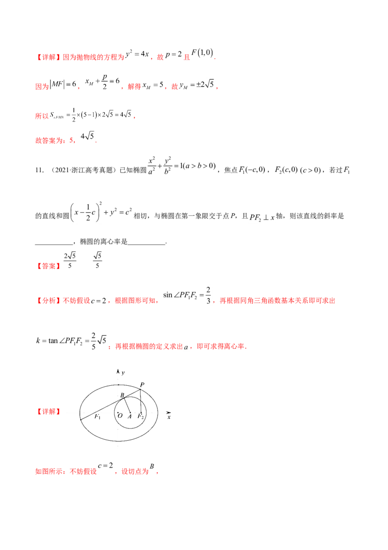 专题05平面解析几何（解析版）_2.2025数学总复习_2023年新高考资料_一轮复习_2023新高考一轮复习讲义+课件_赠2021年高考真题和模拟题数学（理）专项汇编