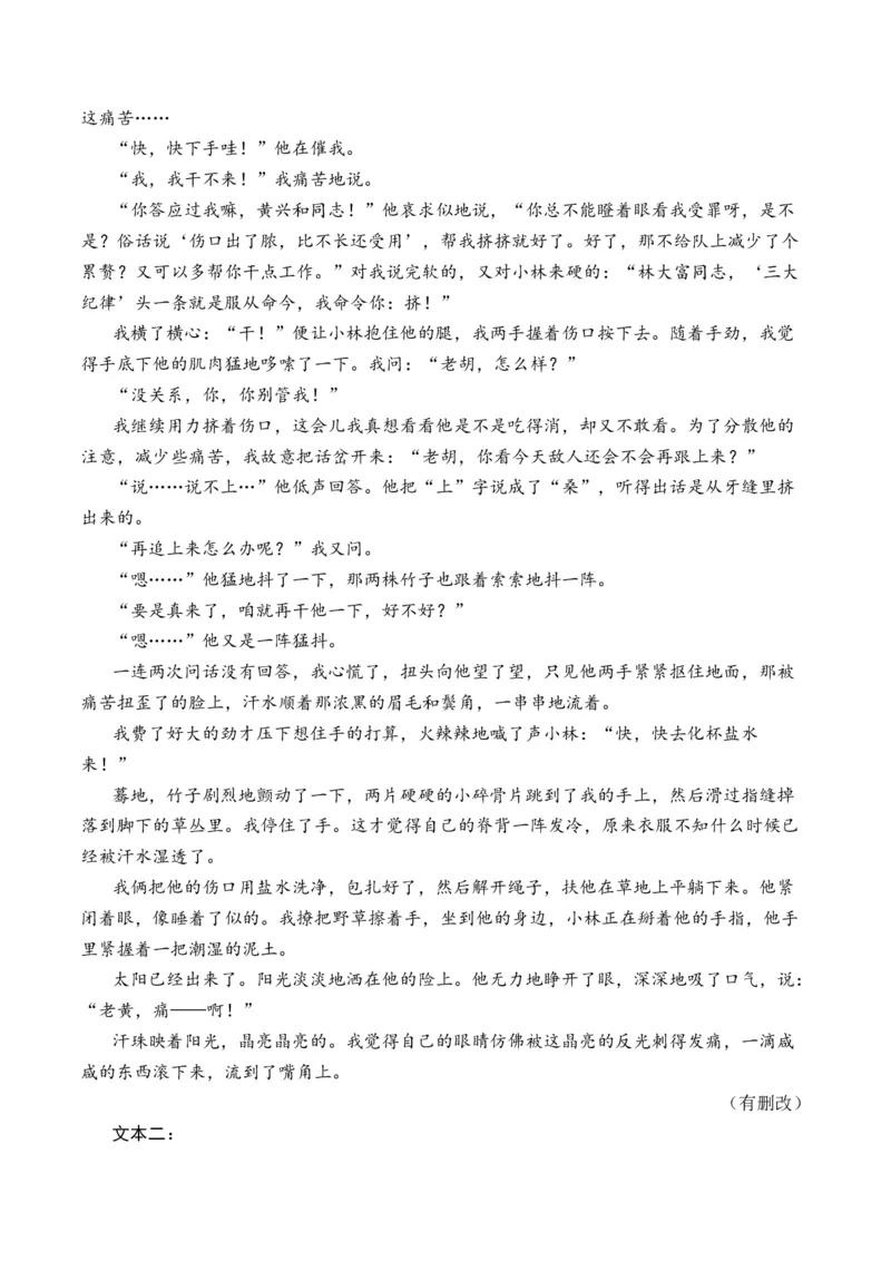 专题01小说文本-3年（2022-2024）高考1年模拟语文真题分类汇编（全国通用）（原卷版）_1.2025语文总复习_2025年新高考资料_专项复习