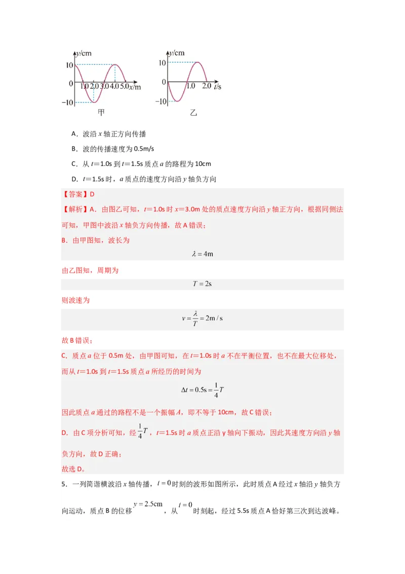 重难点15机械振动与机械波　光　电磁波（解析版）_4.2025物理总复习_2024年新高考资料_3.2024专项复习_2024年高考物理热点&middot;重点&middot;难点专练（新高考专用）