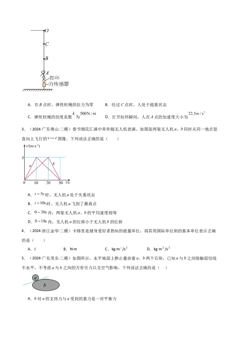 考点巩固卷03牛顿运动定律的理解和应用（原卷版）_4.2025物理总复习_2025年新高考资料_一轮复习_2025年高考物理一轮复习考点通关卷（新高考通用）