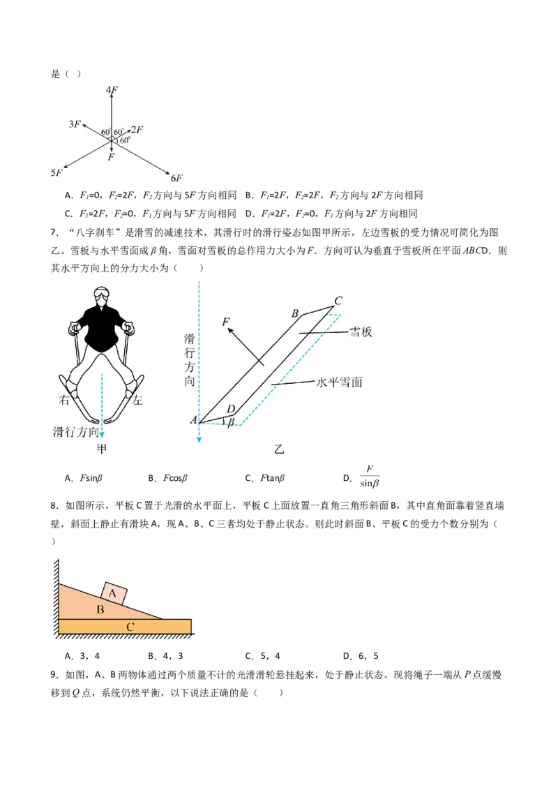 考点07力的合成与分解&nbsp;受力分析（核心考点精讲精练）（原卷版）_4.2025物理总复习_2025年新高考资料_一轮复习_备战2025年高考物理一轮复习考点帮（新高考通用）